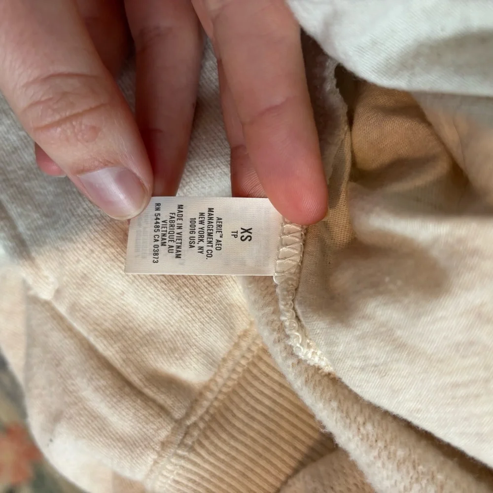 aerie The Sweat Everyday Cozy Mock Neck Sweatshirt Colorado Cream Neutral XS - Picture 9 of 11
